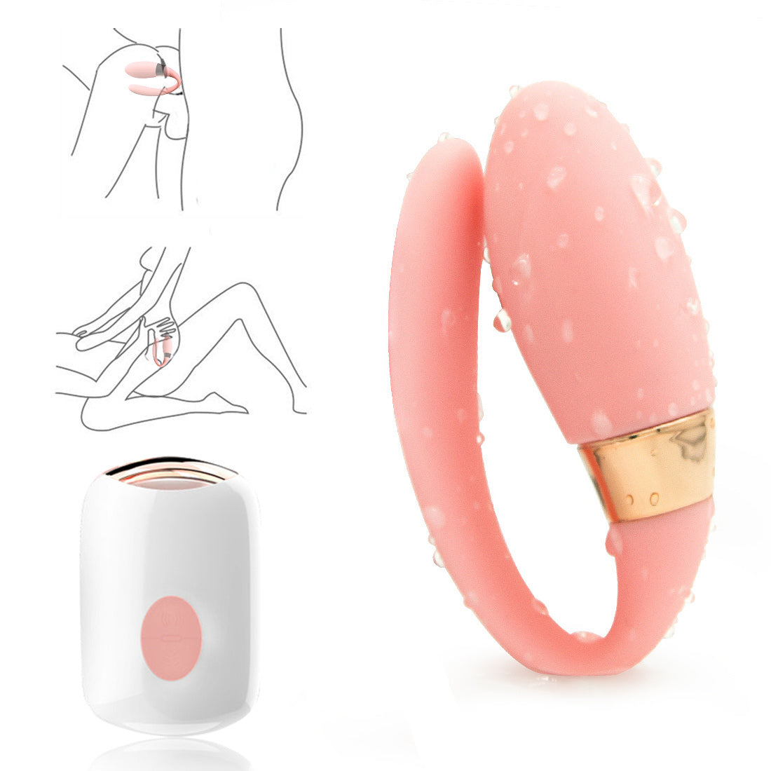 Wireless Remote Vibrators G Spot U Shape Stimulator Sex Toys for Couple Resonance Vibrator Adult Masturbator Remote U-Shape Wearable Powerful Low-Noise Vibrator Wand Body Sensitive G Spot