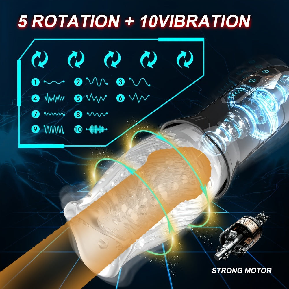 1pc Automatic Male Masturbator; Male Masturbators Cup With 10 Vibrations For Penis Stimulation; Electric Pocket Pussy Male Stroker Toy; Adult Blowjob Sex Toy For Men's Masturbation