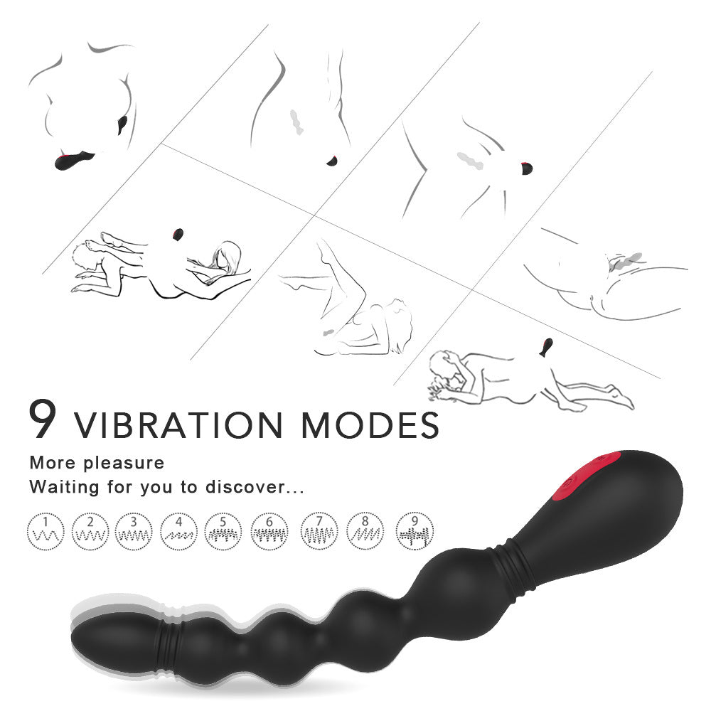 3 in 1 G Spot Beads Vibrator - Butt Plug Anal Sex Toy with Remote Control for Adult Women Men Couple Silicone Butt Plug Anal Beads Flexible Smooth Play Handle Sex Toy