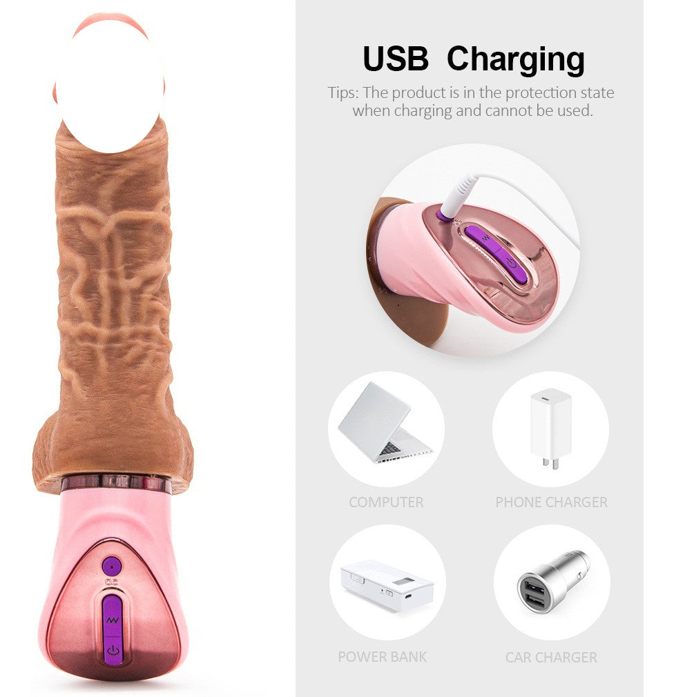 Silicone Soft Penis;  Sucker And Vibrator Remote Control 7 vibration modes; thrusting Dil-do toy for Women with 8 Vibrating Modes Silicone Dil-do Vibrator with Strong Suction Cup toy