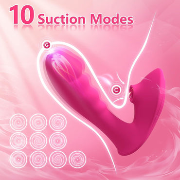 G-Spot Vibrator, 2 in 1 Sex toys women Clitoris Licking Dildo Sucking Vibrators with 10 Vibration & Suction Modes