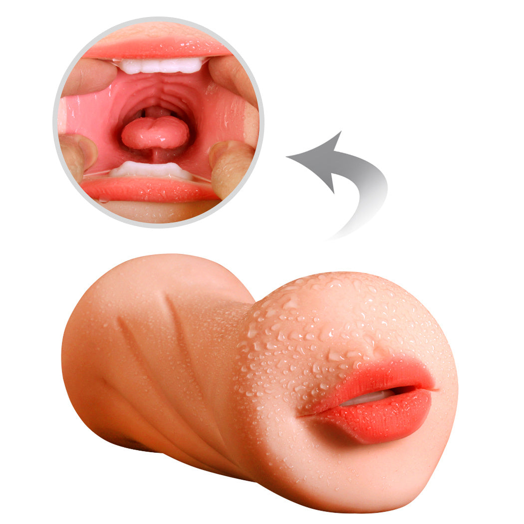 Deep Throat Red Lips Male Masturbator Artificial Silicone Masturbation Massager Aircraft Male Masturbator Aircraft Cup Butt Doll Cup Sex Toys Male Masturbator Artificial