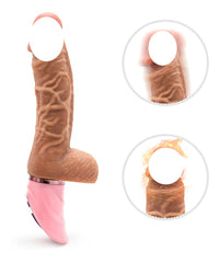 Silicone Soft Penis;  Sucker And Vibrator Remote Control 7 vibration modes; thrusting Dil-do toy for Women with 8 Vibrating Modes Silicone Dil-do Vibrator with Strong Suction Cup toy